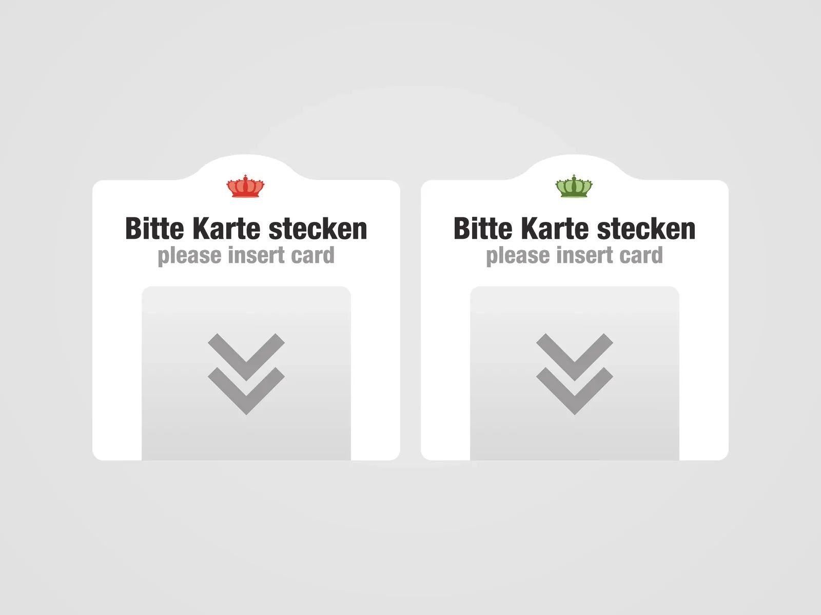 Hinweisschilder an einem Schalter