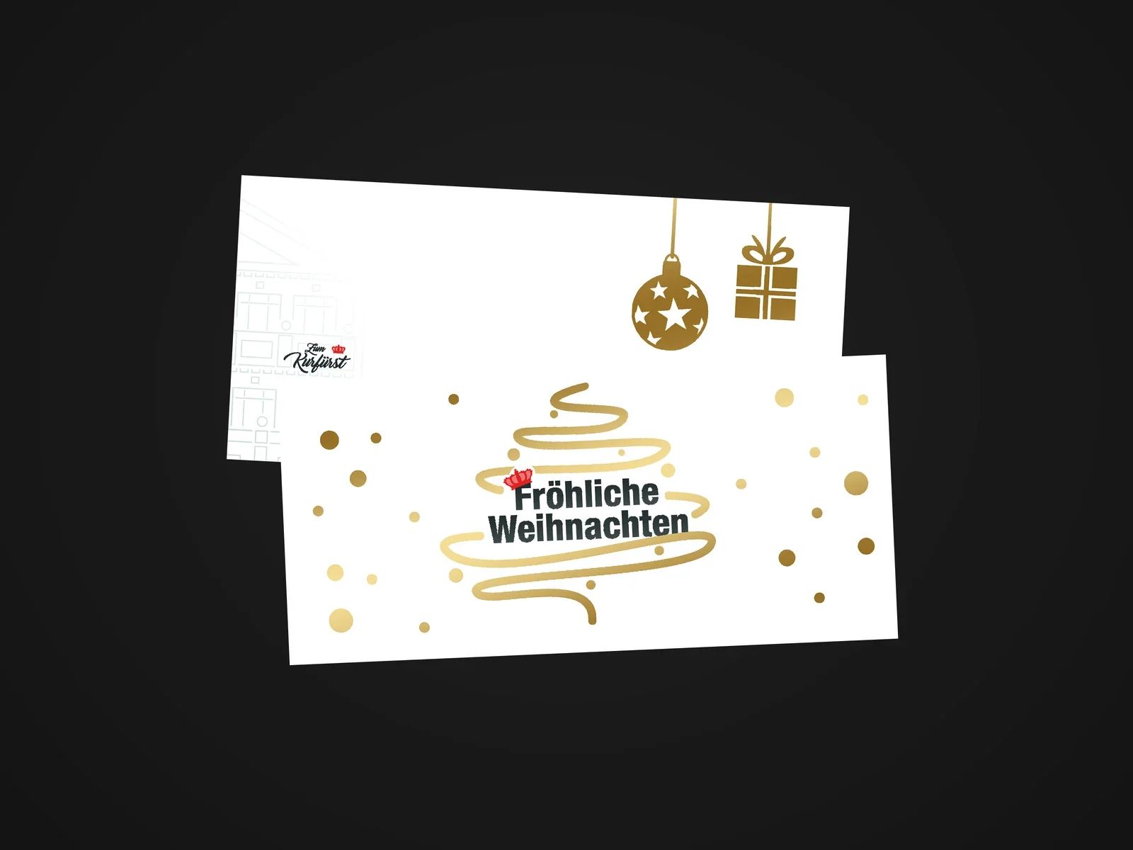 Klappkarte mit goldener Heißfolie