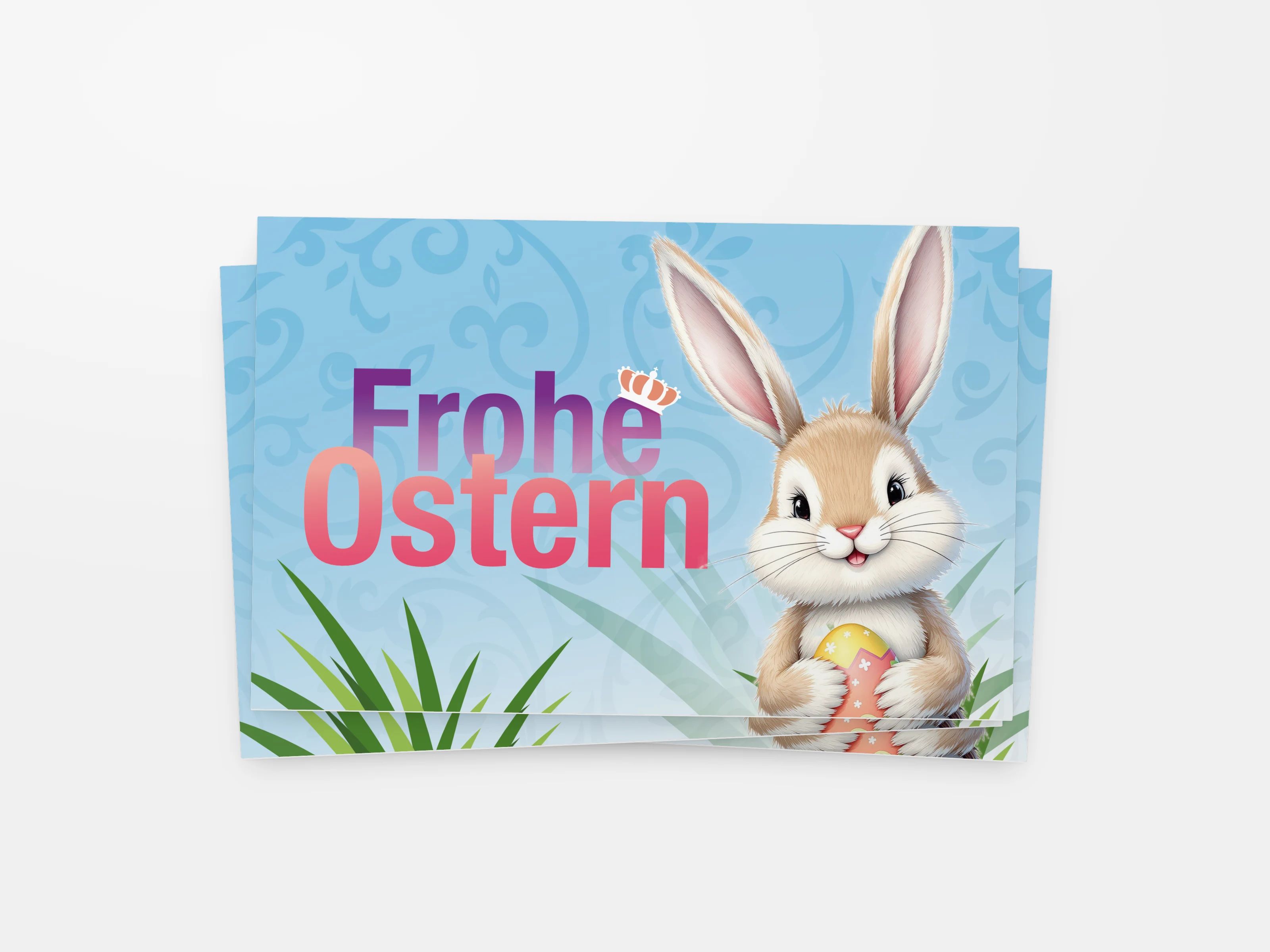 Grußkarten zu Ostern mit Hase, gestapelt